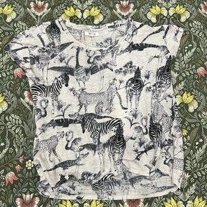 Madewell animal print linen shirt